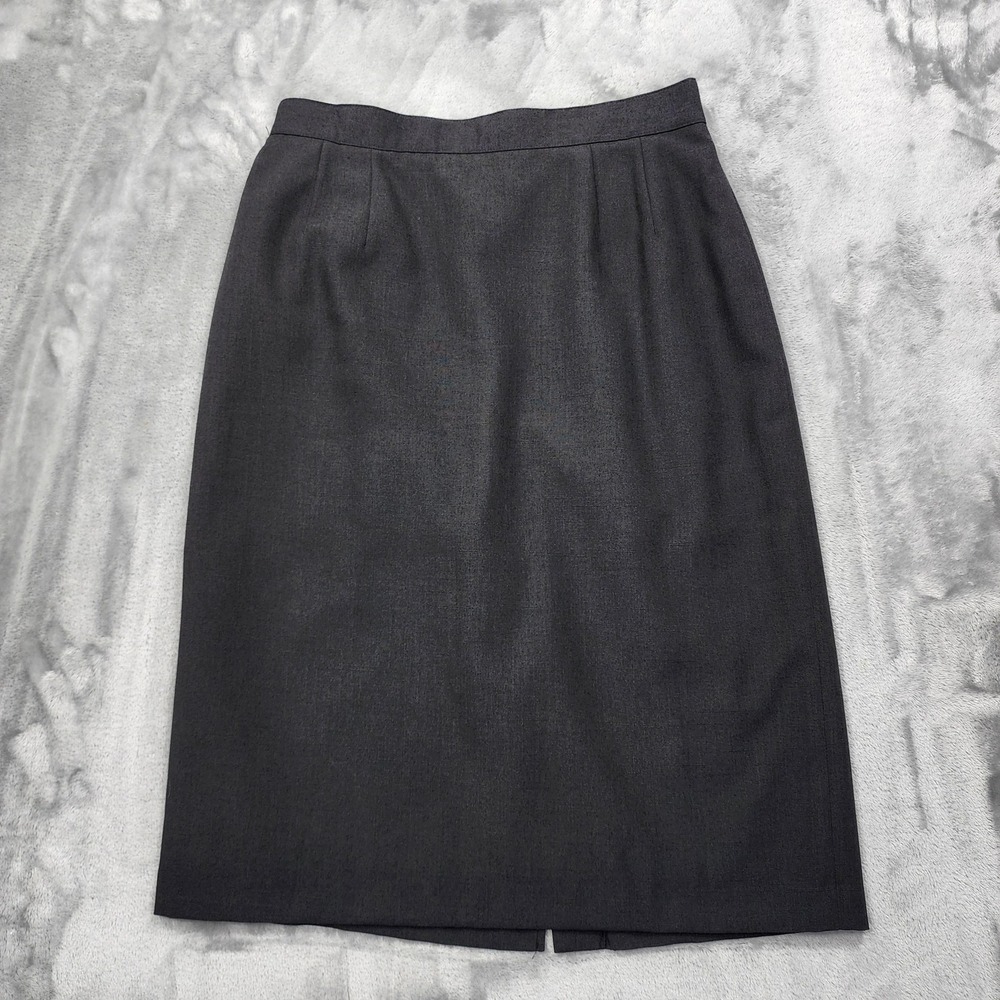 Vintage Sag Harbor Skirt Womens L/14‎ Black Pencil Lined Back Slit Office Preppy